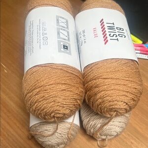 Big Twist Value Yarn - Tan and Cream